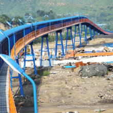 Overland Pipe Belt Conveyor Systems / Pipe Conveyor Equipment / Pipe Transporting Machinery